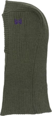 Needles Wollen bivakmuts met borduurwerk - Groen