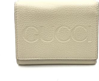Gucci Ivory Leather Tri-Fold Womens Wallet (Pre-Owned)