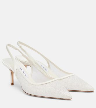 Jimmy Choo London Bridal Love leather slingback pumps