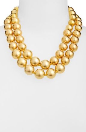 Kenneth Jay Lane Double Row Ball Necklace in Gold at Nordstrom