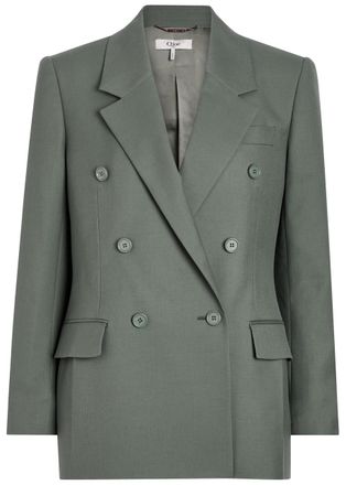 Chlo&eacute; Double-breasted Wool Blazer - Grey - 34 (UK6 / XS)