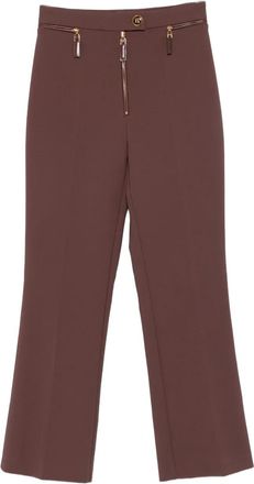 Elisabetta Franchi Pantaloni svasati con zip - Marrone