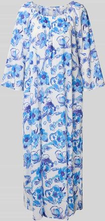 Christian Berg Midikleid mit Rundhalsausschnitt in Blau, Größe 34