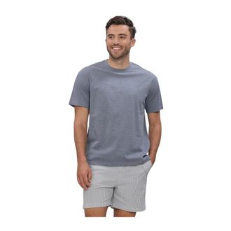 Profuomo Tops, Heren, Grijs, S, Katoen, T-Shirt Ronde Hals Gemerceriseerd Stretch Piqu&eacute;