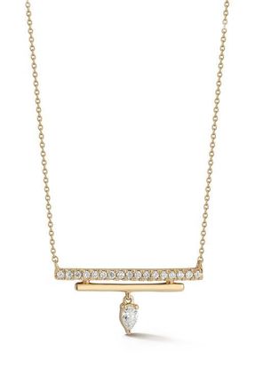 Dana Rebecca Designs Taylor Elaine Diamond Double Bar Pendant Necklace in Yellow Gold at Nordstrom, Size 18