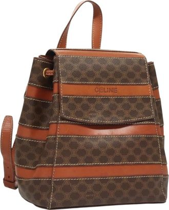 Celine Macadam Brown Canvas Backpack Bag (Pre-Owned)