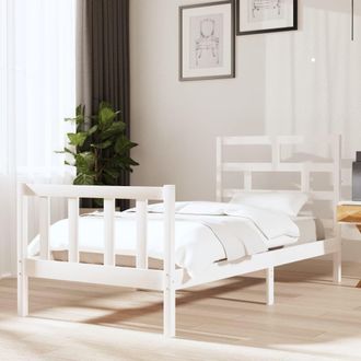 Berkfield Home Bed Frame White Solid Wood Pine 90x190 cm Single