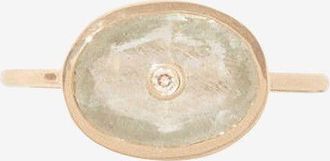 Pascale Monvoisin Gelbgoldring mit Aquamarin und Diamant Orso