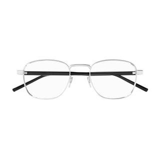 Saint Laurent Round Full Rim Metal Eyeglasses - Silver