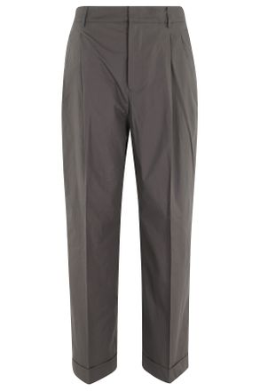 SOEUR Anthracite Gray Watson Front-Pinces Cotton Wide-Leg Pants