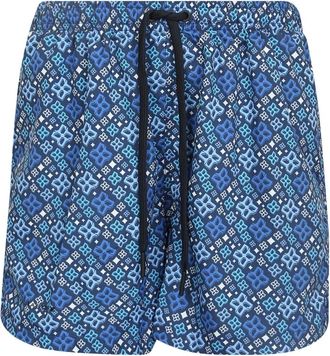 Tagliatore Zwembroek met patroon - Heren - Strandmode - Blauw - S - Polyester - Badmode