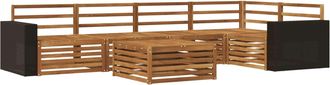 vidaXL Conjunto De Sof&aacute;s De Exterior 6 Uds. Natural Vidaxl