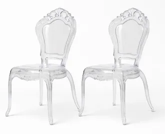 Biscottini International Set 2 Sedie In Policarbonato Trasparente Sedia Cucina Soggiorno Poltrone In Plastica Sala Da Pranzo Poltrona Camera Da Letto