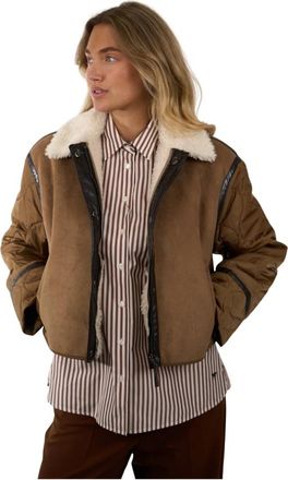Max Mara Korte Gewatteerde Jas - Dames - Winterjassen - Bruin - M - Polyester - Jassen