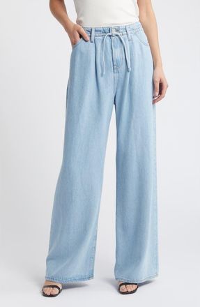 Frame Denim Super Drape Wide Leg Denim Drawstring Pants in Calabria at Nordstrom, Size 32