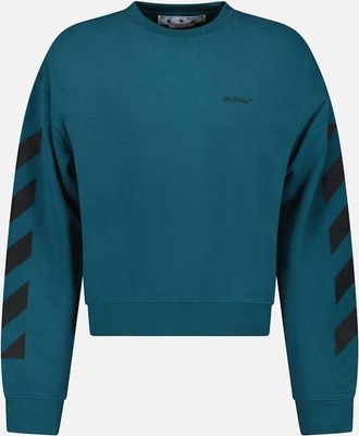Off-white Mens Off-White Crewneck Sweatshirt Bermuda - Green - Size: 40