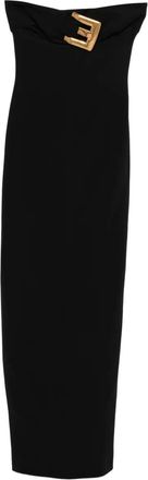 Balmain Strapless maxi-jurk - Zwart