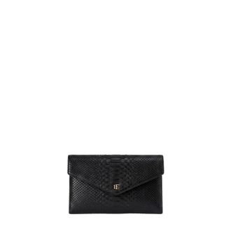 Elisabetta Franchi Bolso cruzado de terciopelo con textura de cocodrilo - Accessories - Mujer - Negro - ONE SIZE