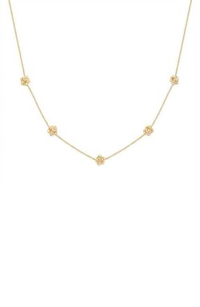 Made by Mary Cubic Zirconia Birthstone Flower Station Necklace in Gold June at Nordstrom