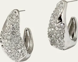 Alexis Bittar Solanales Silver Crystal Hoop Earrings
