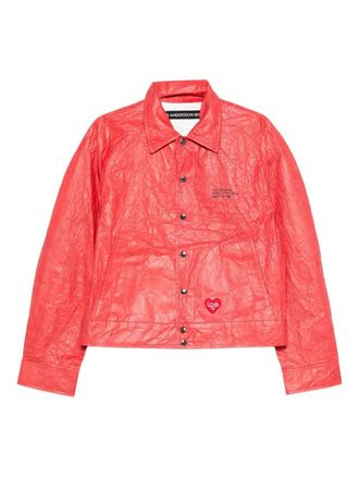 Andersson Bell guitarist-print Tyvek jacket - Red