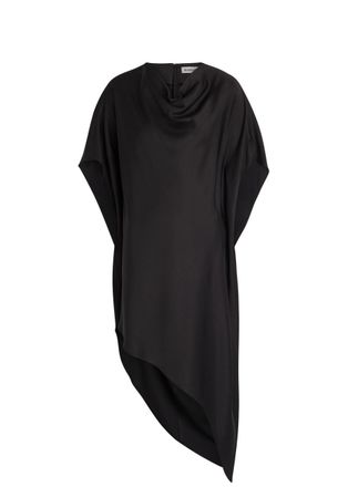 SIMKHAI Sadia Asymmetric Satin Mini Dress - Black - 12 (UK16 / XL)