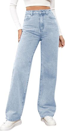 Generic AMDOLE Wide Leg Trousers for Women UK,Sweatpants That Look Like Jeans Womens Boyfriend Jeans Sweatpant Jean Ladies High Waisted Straight Wide Leg Jean