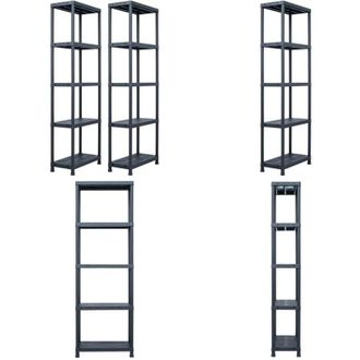 vidaXL Scaffali 2 pz 125 kg 60x30x180 cm Nero in Plastica - Scaffale per salotto - Scaffale per cucina