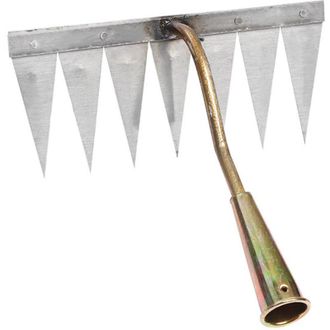 OEM Acero Hueco Endurecido, Port&aacute;til Para Jard&iacute;n, Deshierbe, Jardiner&iacute;a, Herramienta Para Deshierbar, Rastrillo Deshierbable De Cobre De 7 Dientes -crezuo