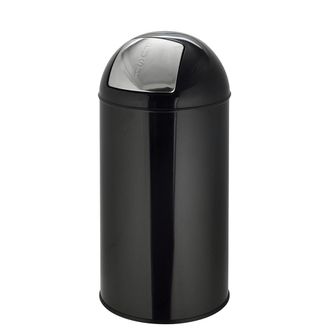 hjh OFFICE Cubo de basura de acero de 50 litros negro