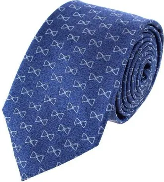 Trafalgar Store Signature Logo Silk Novelty Necktie in Navy Blue at Nordstrom