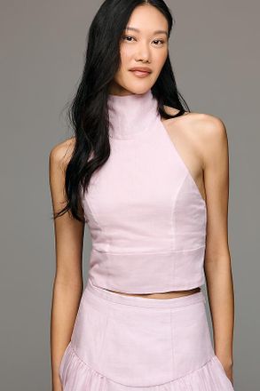 Bardot Halter Ramie Top