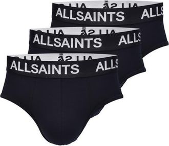 AllSaints 3-Pack Contour Pouch Stretch Modal Blend Briefs in Black at Nordstrom, Size Medium