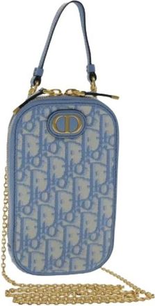 Dior Pre-owned Cross Body Bags, female, Blue, Size: ONE SIZE Pre-owned Trotter Canvas Shoulder Bag