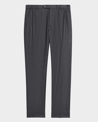 Brioni Men & apos;s Wool Textured Straight-Fit Formal Pants