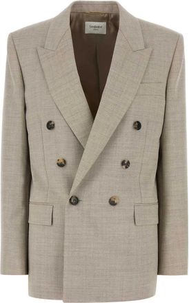 Saint Laurent Jassen, Dames, Beige, M, Veste Toile Laine
