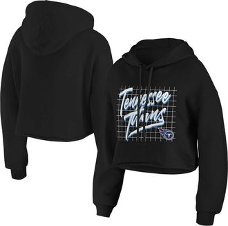 WEAR by Erin Andrews Womens WEAR by Erin Andrews Black Tennessee Titans Domestic Cropped Pullover Hoodie at Nordstrom, Size X-Large