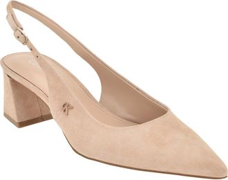 Calvin Klein Sarra Slingback Pointed Toe Pump in Light Natural at Nordstrom, Size 9.5