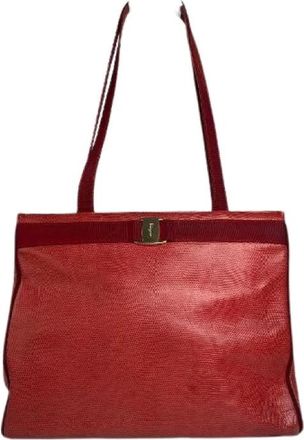 Ferragamo Pre-owned Tote Bags, female, Red, Size: ONE SIZE Pre-owned Tote Bag