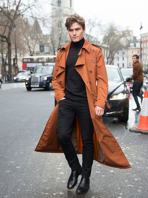 streetstyle man trenchcoat