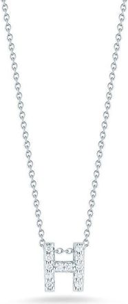 Roberto Coin 18K White Gold Tiny Treasures Diamond Letter H Pendant