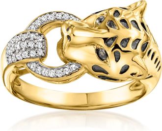 Ross-Simons Diamond Cheetah Ring in 18kt Gold Over Sterling
