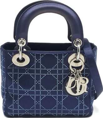 Dior Borsa tote Lady Dior mini - Blu