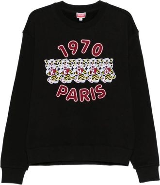 Kenzo Felpa Logo 1970 - Heren - Sweatshirts - Zwart - M - Katoen - Hoodies & sweatvesten