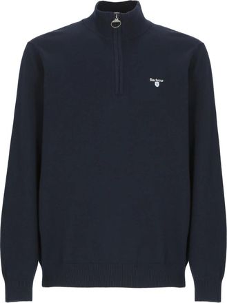 Barbour Truien & Vesten, Heren, Blauw, L, Katoen, Blauwe Katoenen Trui met Rits