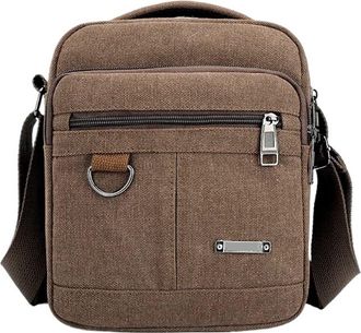 Generic Compatible For Men Canvas Shoulder Bag Casual Travel Mens Crossbody Luxury Messenger Bags Satchel Handbags Tote(Coffee)