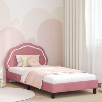 vidaXL vidaXL Struttura letto bambini con testata Rosa 80 x 200 cm Velluto