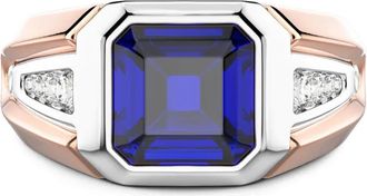 Zancan Anello in oro rosa 18 carati con zaffiri e diamanti