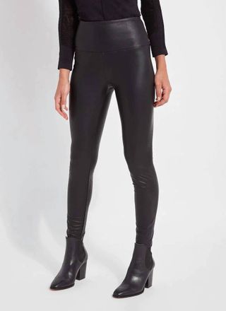 Lyss&eacute; Textured Leather Legging In Kohl Black