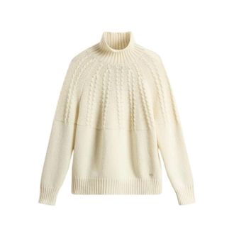 Woolrich Turtlenecks, female, Beige, Size: XS Fairisle Turtleneck Sweatshirt